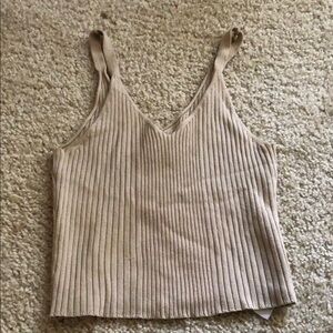 Women's Tan Ribbed Top